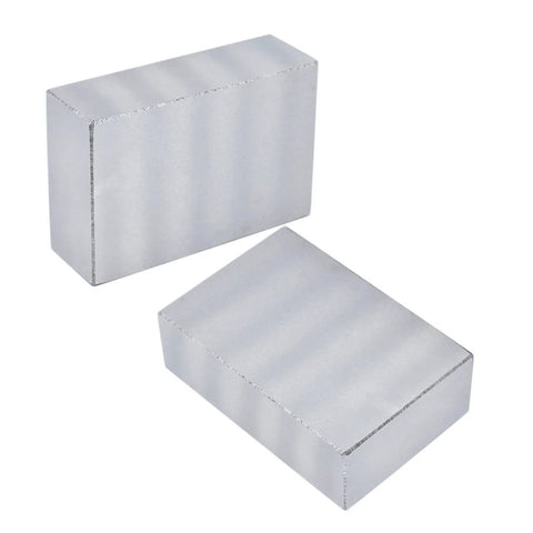 Two 1x2x3 hardened steel machinist milling blocks, no holes, matched pair, front and angled views