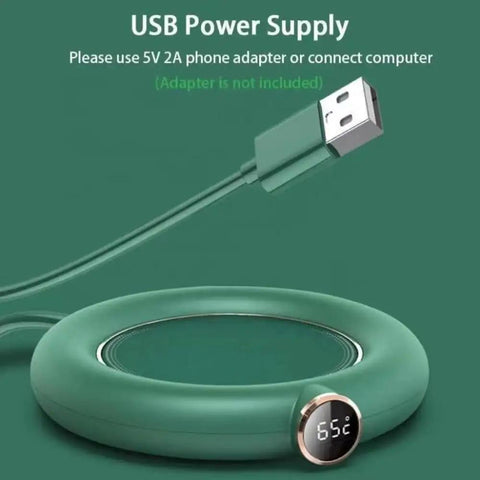 Premium Usb Cup Warmer Featuring Smart Thermostatic Three Heat Settings For Coffee Mug Milk Tea And Water Heating Coaster with USB power supply.