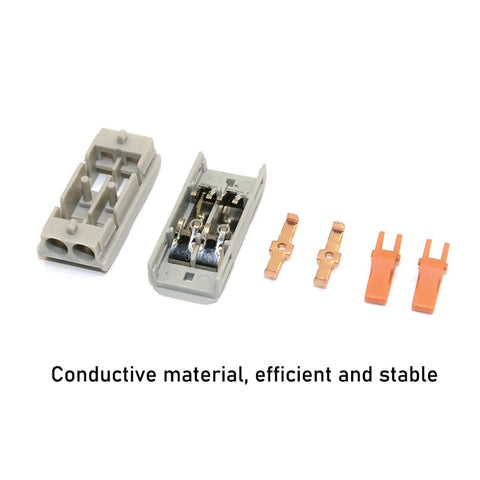 Heavy Duty Quick Push In Wire Connectors With Lever Operated Terminals For Fast Tool Free Splicing Solid Stranded Copper Conductors Flame Retardant Housing Rated 32A And 600V Perfect For Home Or Commercial Wiring Projects, gray connector parts