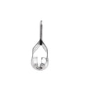 Ball Chain Connector Crimp Link In Stainless Steel For 3mm And 3.2mm Ball Chains, shown front view with pull loop design