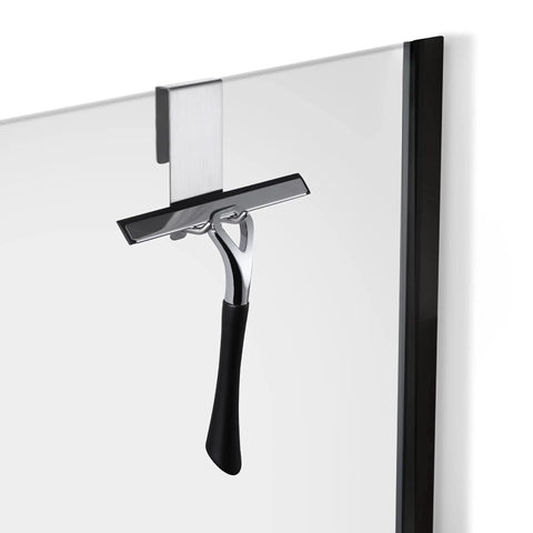 Over The Door Stainless Steel Shower Hooks Set, Rustproof Towel Hangers And Squeegee Holder For Frameless Glass Doors