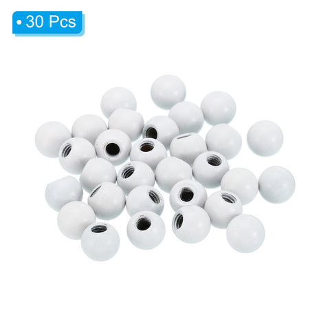 M4 Ball Nuts Knob Set White 30 Pack Steel Ball Caps for Furniture Cabinets Drawers Lamps and DIY Decor 9mm Diameter M4x0.7 Thread Blind Hole Handle Nut Decoration Easy No Tools Needed Dope Look