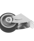 Premium Barn Door Floor Guide Roller Slider Kit With Ridiculously Slick Caster Wheels and Quick Fit Mounting Screws, gray roller wheel detail.