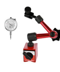Dial Indicator Magnetic Holder And Bore Gauge Stand With Magnetic Base For Micrometers, Hour Type Indicators, Pro Grade Measuring Tools For Machinists, Gearheads, And Hobbyists, red magnetic base and dial indicator