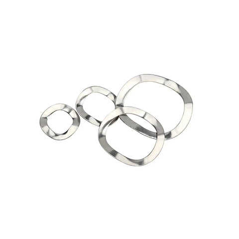 Three Wave Type Stainless Steel Washer Set 350 Pieces In One Box M3 M4 M5 M6 To M19 304 Grade Spring Washers Gasket Assortment Kit For Auto DIY Machinery Anti Loosening, assorted wave washers
