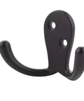 Curved Zinc Robe Hook Set Flat Black 5 Pack Beefy Heavy Duty Wall Mount Hangers With Durable Zinc Alloy Construction One Inch Wide