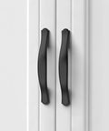 Six Pack 3 Inch Matte Black Cabinet Pulls Tough As Nails Heavy Duty Solid Kitchen Cabinet Handles For Cabinets Drawers And Bathrooms Durable Rust Resistant Drawer Hardware on white cabinet doors