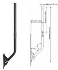 Diagram of Adjustable Antenna Mounting Pole For Outdoor Wall Or Eave Installations With Heavy Duty Weatherproof Steel Bracket