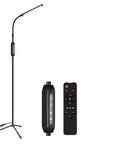 LED Floor Lamp With Remote Control For Eyelash Extensions And Makeup, Gooseneck Dimmable Standing Reading Lamp, 3 Color Modes Cold Warm Yellow