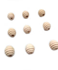 Unfinished Natural Wood Honeycomb Beads Set Dope 30 Pieces Each 22mm By 20mm DIY Jewelry Spacers