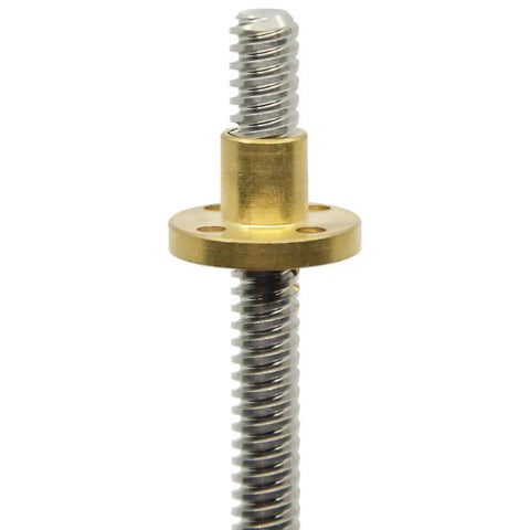 350mm T8x4 Lead Screw With Brass Nut for 3D Printers and CNC Z Axis, Acme Thread 2mm Pitch 2 Start 4mm Lead