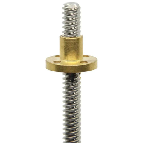 8Mm Stainless Lead Screw 250Mm With Brass Nut For 3D Printer And CNC Z Axis Acme Thread 2 Start 4Mm Lead 2Mm Pitch SUS304
