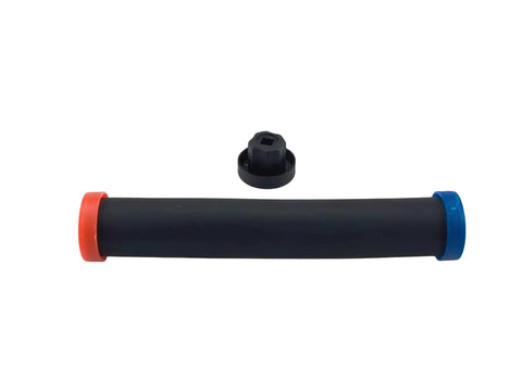 Six Inch Oil Burner Coupling Kit Fits Beckett Wayne Carlin Pumps And Motors With D Drive Ends Five Sixteenth Inch Pump End And One Half Inch Motor End No Set Screws For A And B Series Pumps NX AF AFG Burners, black with red and blue ends