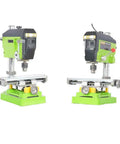 Precision Milling Machine Worktable With Multifunction Drill Vise Fixture For Hobbyist Shops, Adjustable Handwheel, green base