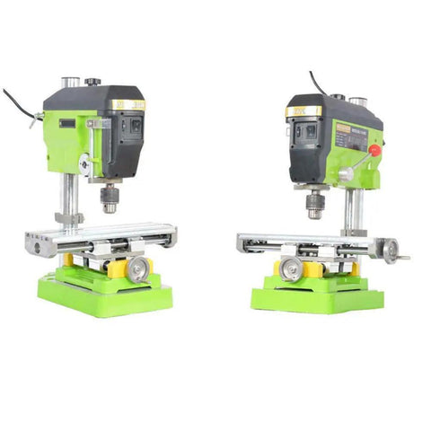 Precision Milling Machine Worktable With Multifunction Drill Vise Fixture For Hobbyist Shops, Adjustable Handwheel, green base