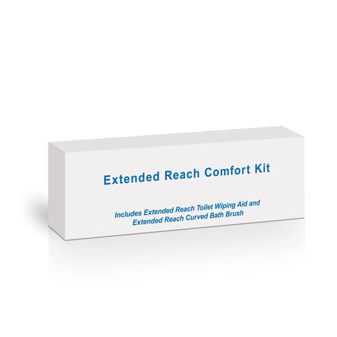 Box packaging for Long Reach Toilet Wiper And Bath Brush Set For Easy Hygiene For Elderly And Disabled.