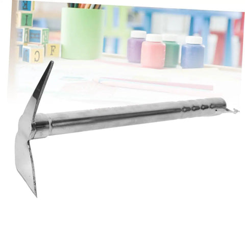 Stainless Steel Do It All Double Ended Hoe Garden Tool For Weeding And Edging Versatile Landscape Shovel shown on desk