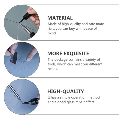 Windshield Repair Kit For Chips And Cracks Easy Application Glass Crack Repair Tool For Automotive Use Quick And Safe Fix