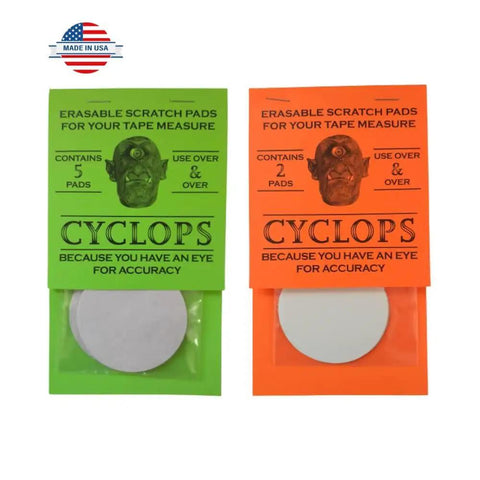Erasable Tape Measure Scratch Pad 2 Pack Reusable Measurement Note Pad Peel and Stick Jobsite Tough Made in USA for Construction Woodworking Carpentry DIY Projects, two packs