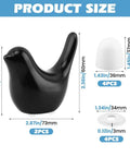 2 Pack Ceramic Bird Toilet Bolt Covers Straight Up Hide Rusty Floor Screws Smooth As Butter While Boosting Your Bathroom Vibes With Fly Decorative Screw Caps And Chic Home Fixtures, black ceramic bird design, size measurements included.