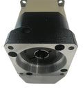 High Precision Helical Gear Planetary Reducer Gearbox For Nema23 Stepper Motors showing metal housing and shaft connection.
