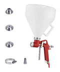 Pro Level Air Spray Gun Kit With Swap Out Three Liter And Six Liter Tanks features a red spray gun and detachable tank.