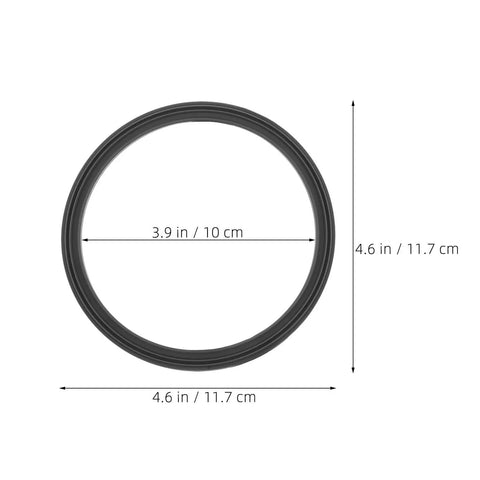 3 Pack Food Grade Silicone Sealing Ring Gasket For Ninja Creami Ice Cream Maker, shown with measurements 4.6x3.9 inches