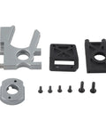 Aluminum motor mounting bracket kit for 1/8 scale Tmaxx RC car with black plastic mounts, circular spacer, and screws