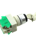 Solid 3 Position Speed Control Key Switch With Two Keys For Taotao Electric Atvs E1-350 E2-350 E1-500 E2-500 showing green housing and metal keys.