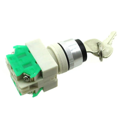 Solid 3 Position Speed Control Key Switch With Two Keys For Taotao Electric Atvs E1-350 E2-350 E1-500 E2-500 showing green housing and metal keys.