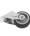 Heavy Duty Sliding Door Guide Wheel And Caster Kit With Bottom Floor Guide For Barn Doors And Gates Gray metal wheel with a plastic center.