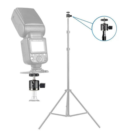 Slick Mini Ball Head Tripod Mount Featuring Removable Quarter Inch Hot Shoe Designed For All Cameras And Sweet Everyday Photography Setups Black