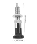 Top Shelf Hand Retractable Spring Plunger With Knurled Grip Locking Positioning Pin For Toolboxes And Rolling Cabinet Self Adjusting Industrial Hardware, side view, stainless steel, 1.57 in height.