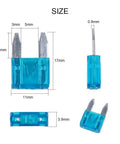 Car Mini Blade ATM Fuse Set 140 Piece Assortment with size dimensions for auto electrical protection