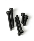 Heavy Duty M5 X 10mm Socket Head Cap Bolts 50 Pack With Hex Key 304 Stainless Steel Black Oxide Finish Full Thread shown in black.