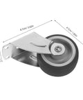Heavy Duty Sliding Door Guide Wheel And Caster Kit With Bottom Floor Guide For Barn Doors And Gates Grey Metal Plastic Antisag Design, close-up view showing dimensions.