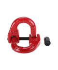 Red Four Pack Three Eighths Inch G80 Alloy Steel Hammerlock Coupling Links Painted Finish Built Tough Heavy Duty Connecting Link