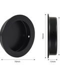 Recessed Pocket Door Pull Handles 2 And 3 Quarter Inch Round Finger Flush Pulls for Barn Doors Matte Black 304 Stainless Steel