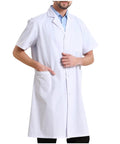 Unisex Three Quarter Length Lightweight Lab Coat With Pockets Long Or Short Sleeves Durable Polyester Pro Style Medical Nursing Smock For Doctors Students Teachers All Season White Medium