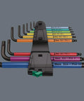 Long Arm Hex Key Set With Hex Plus 9 Piece Color Coded Size Finder Ballpoint Tip Easy Grip Plastic Sleeve For Cold Weather