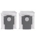 Two Heavy Duty High Capacity Dust Bags For Roborock And Qrevo Robot Vacuums Like P10S Pro V20 S8 Max Ultra S8 Max front view.