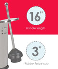 Metal Toilet Plunger With Holder No Fuss Hidden Canister Keeps Your Bathroom Clean And Clog-Free Compact Storage For Apartments