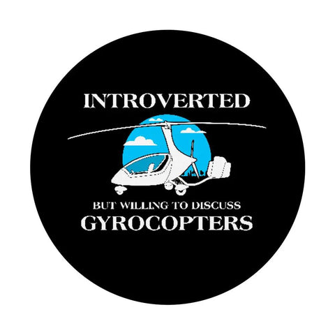 Introverted But Willing To Discuss Gyrocopters Flying Pilot Swappable PopGrip For Phones aviation graphic.