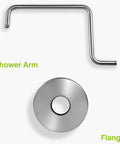 Offset Brass S Style Shower Arm Extension With 1/2 NPT Connection, Brushed Nickel Finish, 19-1/2 Inch Length, Rust-Resistant Solid Brass