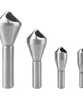 Pro Grade Countersink Chamfer Drill Bit Set Four Pack 90 Degree High Speed Steel Bits for wood metal fiberboard plywood plastic