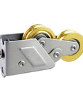 Replacement Sliding Patio Door Rollers, 2008 Type Double Copper Wheels With Stainless Steel Shell, side view of roller.