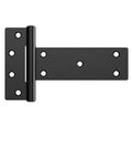 6 Inch Industrial T Gate Hinges Set of Two With 48 Lbs Per Hinge Capacity WeatherGuard Black Finish for Outdoor Fence Gate Hardware