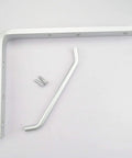 Two Piece Solid Aluminum Alloy Corner Shelf Brackets Rock Solid Wall Mount Support With Matching Screw Kit And Slick Rounded Edges.