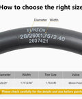 Heavy Duty Bike Inner Tubes For 28/29 Inch Wheels 28x1.75 To 2.40 And 29x1.75 To 2.40 FV48mm Presta Valve 2 Pack size guide