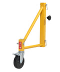 Rolls Like Butter 4 Pack Baker Style Scaffold Outriggers With Heavy Duty Swivel Casters 1000 Lbs Capacity showcasing yellow scaffold wheel with caster.